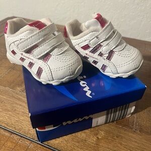 Champion White and Pink Kids Sneakers